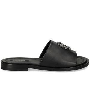 Roberto Cavalli Monogram-Appliqué Sandals - Black