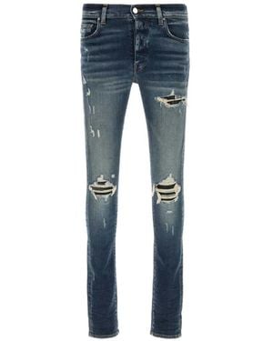 Amiri Distressed Stretch Denim Jeans - Blue