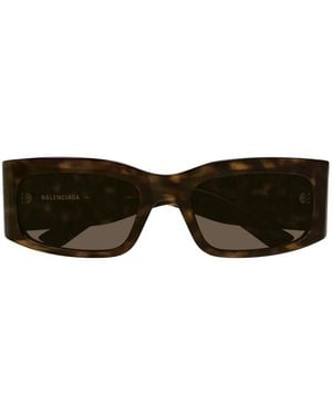 Balenciaga Rectangle-Frame Sunglasses - Schwarz