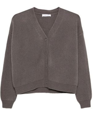 Liska V-Neck Knitted Cardigan - Gray