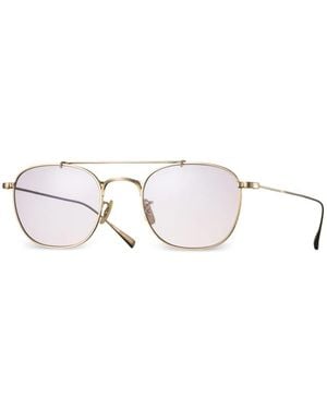 Eyevan 7285 Dazzling Pilot-Frame Sunglasses - White