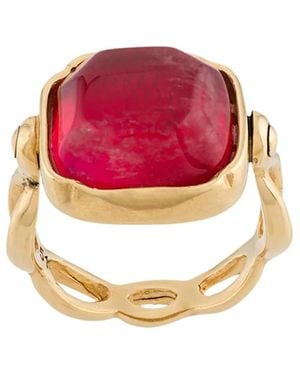 Goossens Eckiger Ring Mit Cabochons - Pink