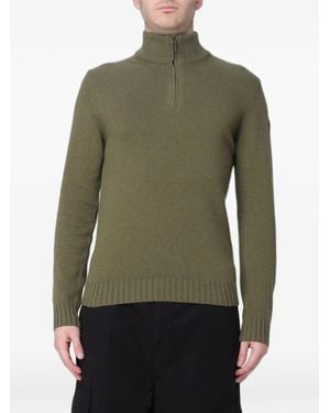 Colmar Quarter-Zip Logo-Patch Jumper - Green