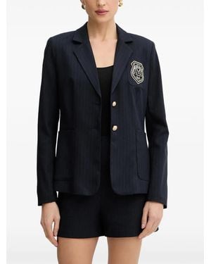 Morgan Pinstripe-Pattern Double-Breasted Shorts - Black
