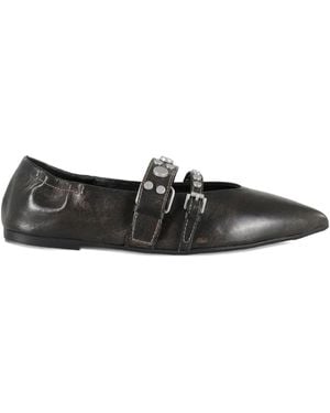 Ash Britney Studded Ballerinas - Black