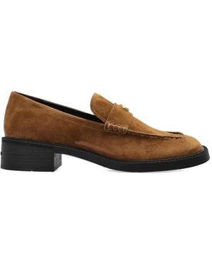 COACH Mocassins En Daim À Talon Épais - Brown