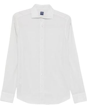 Fedeli Sean Spread-Collar Shirt - White
