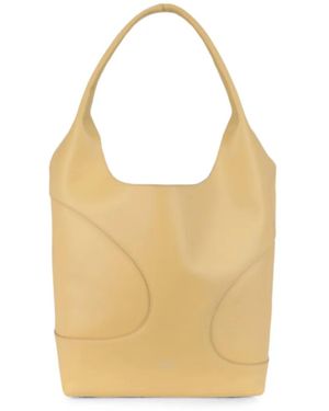 Ferragamo Debossed Cut-Out Shoulder Bag - Natural