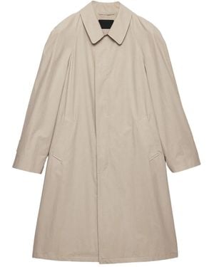 Prada Trenchcoat Met Verborgen Sluiting - Naturel