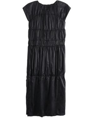 Amomento Ruched Tiered Dress - Black