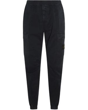 Stone Island Cargo-Pocket Elasticated Trousers - Blue