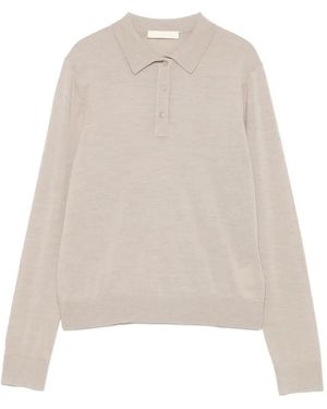 ELEH Long-Sleeve Polo Top - White