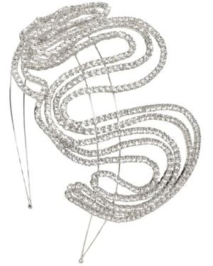 Jennifer Behr Rhodium-Plated Crystal Claudette Headpiece - Gray