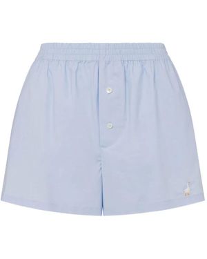 Moschino Goose Elasticated-Waist Shorts - Blue