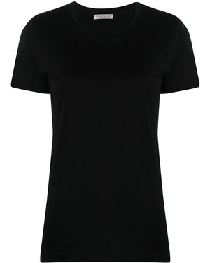 Moncler T-Shirt Mit Logo-Patch - Schwarz