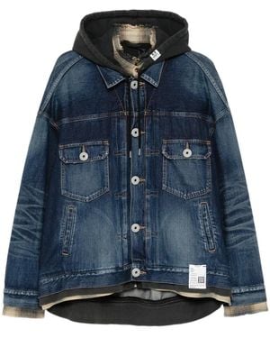 Maison Mihara Yasuhiro Hooded Denim Jacket - Blue