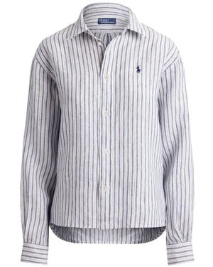 Polo Ralph Lauren Gingham-Pattern Pony-Embroidered Shirt - Grey