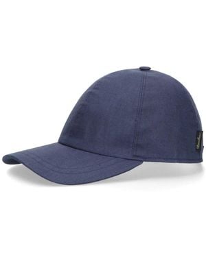 Borsalino Hiker Linen Baseball Cap - Blue