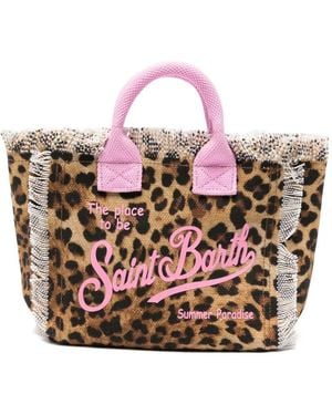 MC2 Saint Barth Mini Vanity Leopard-Print Tote Bag - Pink