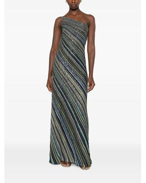 Missoni Sequin-Embellished One-Shoulder Maxi Dress - Green