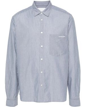 Isabel Marant Camicia a righe con ricamo logo - Blu