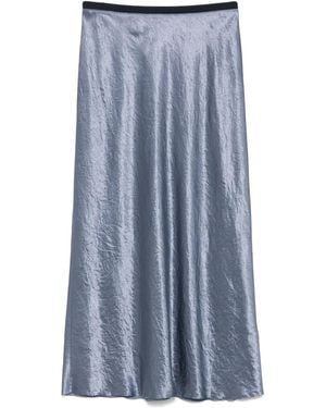 Vince Satin Bias Midi Skirt - Blue