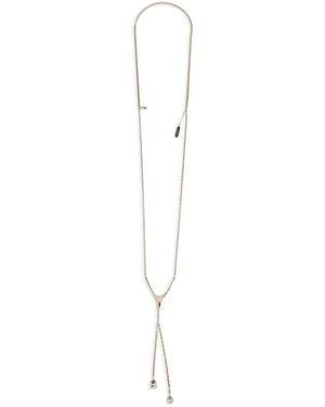 McQueen Collar Con Colgante De Cristal Y Motivo Y - Blanco
