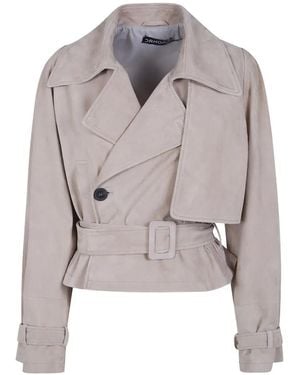 DR. HOPE Belted Suede Jacket - Gray
