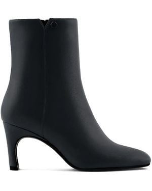 ARMANI EXCHANGE Logo Plaque Ankle Boots - Black