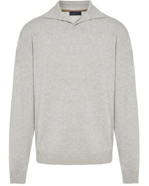 Sease Ribbed Spli-Neck Jumper - Grey
