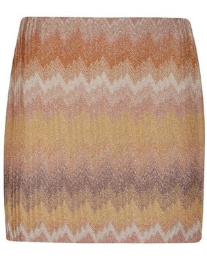 Missoni Zigzag-Knit Metallic-Effect Skirt - Natural