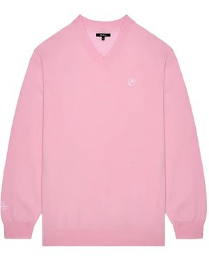 Malbon Golf X Jesper Parnevik V-Neck Jumper - Pink