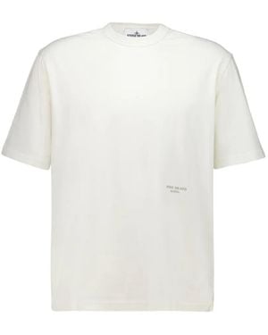 Stone Island Marina T-Shirt Mit Logo-Print - Weiß