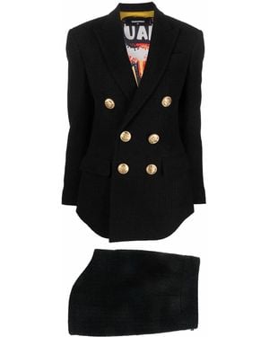 DSquared² Traje de falda con doble botonadura - Negro