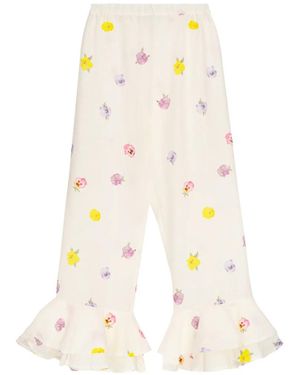 Sleeper Pantalones Cha-Cha Con Estampado Floral - Blanco