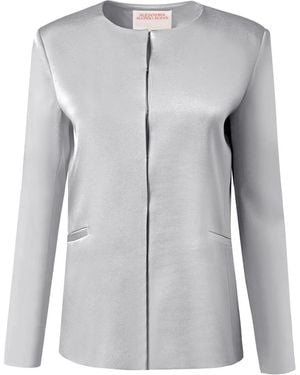 Alejandra Alonso Rojas Schmale Jacke Aus Satin - Grau
