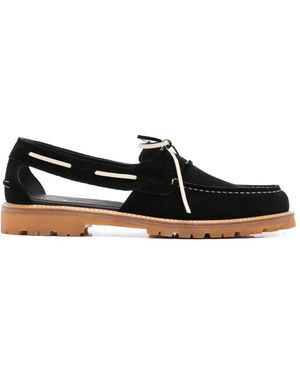 A Kind Of Guise Cut-Out Boat Shoes - Black