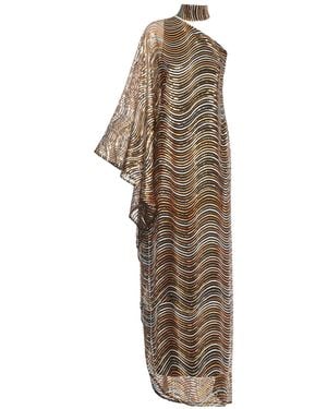 Taller Marmo Glaum One-Shoulder Midi Dress - Metallic