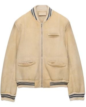 Prada Sheepskin Bomber Jacket - Natural