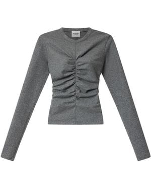 Isabel Marant Ruched Long-Sleeve Top - Grey