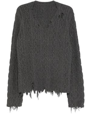 CROQUIS Distressed Sweater - Gray