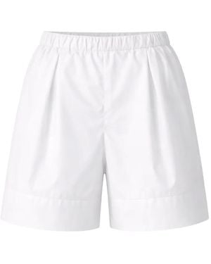 Liviana Conti Pleated Elasticated-Waist Shorts - White