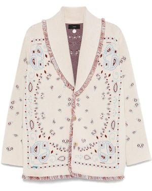 Alanui Bandana Jacquard Cardigan - Natur