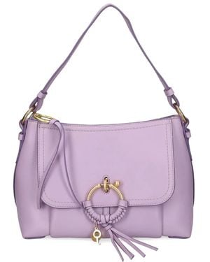 See By Chloé Small Joan Tassel-Embellished Leather Shoulder Bag - Purple
