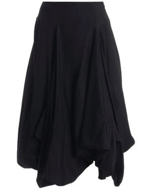 Yohji Yamamoto Panelled Balloon Mid Skirt - Blue