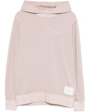 Eleventy Crew-Neck Hoodie - Pink