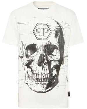 Philipp Plein Skull-Embellished T-Shirt - White