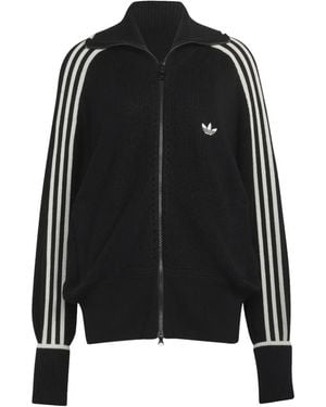 adidas Firebird Side-Stripe Cardigan - Black