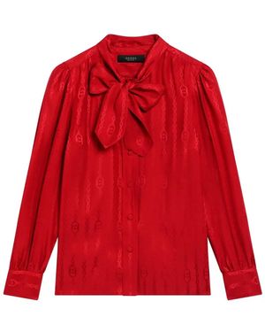 Gucci Blouse Met Strik - Rood