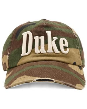 Duke & Dexter Distressed Camouflage-Print Cap - Green